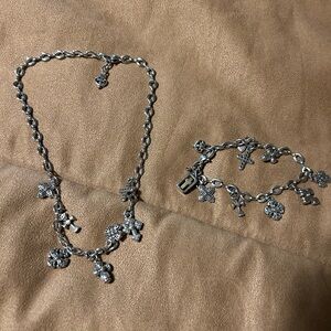 Brighton Silver Charm Necklace and Bracelet Set
